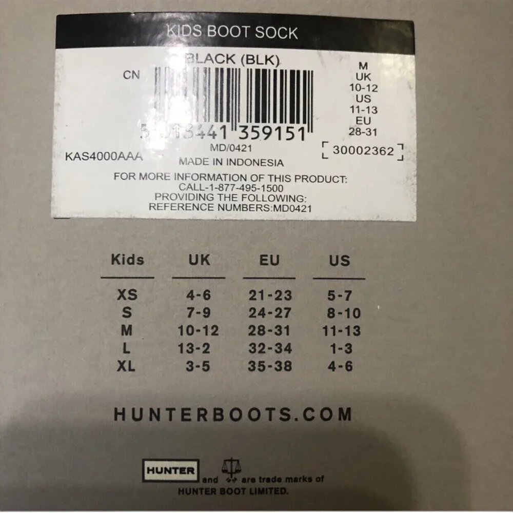 Hunter Kids Boot Socks Black